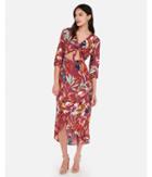 Express Womens Floral Tie Front Cut-out Wrap