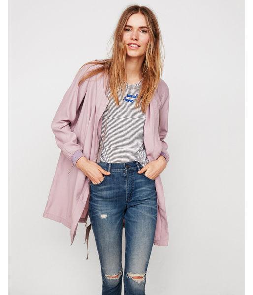Express Womens Drape Front Hooded Parka