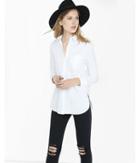 Express Womens White Long Sleeve Essential Tunic