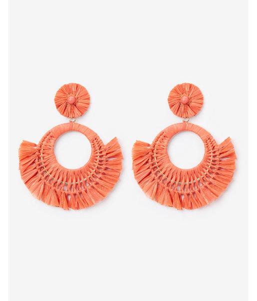 Express Womens Wrapped Fringe Drop Earrings