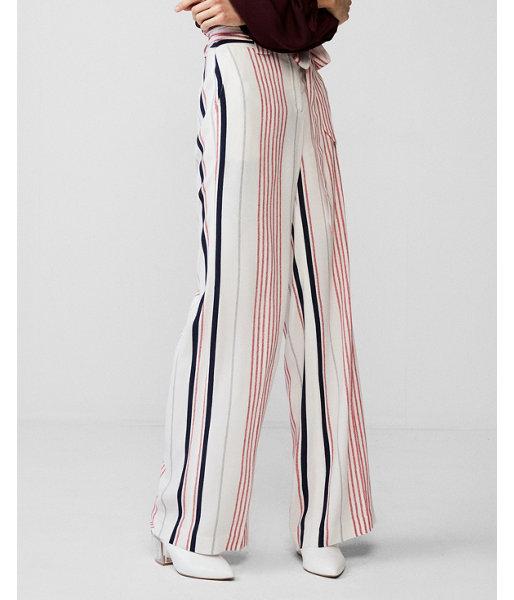 Express Womens High Waisted Stripe Tie Waist Wide