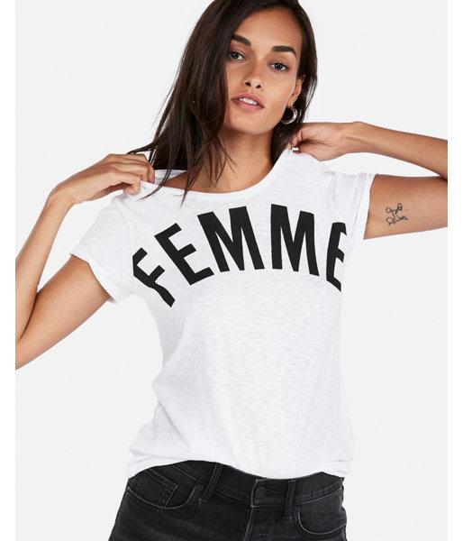 Express Womens Express One Eleven Femme  Extra Slim Graphic Tee