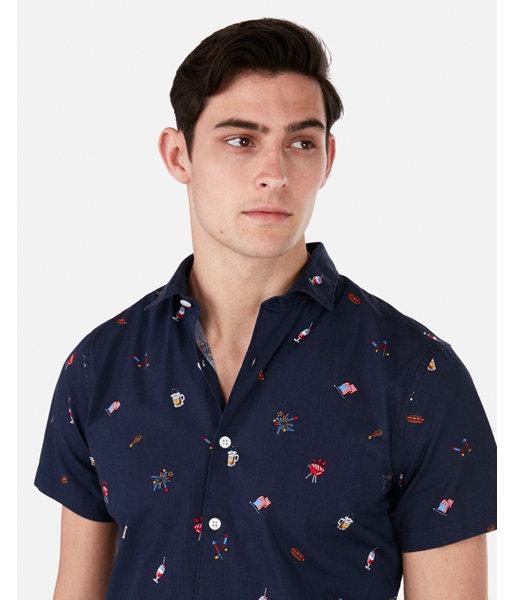 Express Mens Slim Cookout Print Short