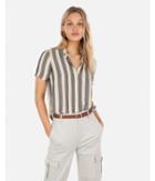 Express Womens Striped Cropped Pocket Tee