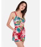 Express Womens Printed Cut-out Front Romper