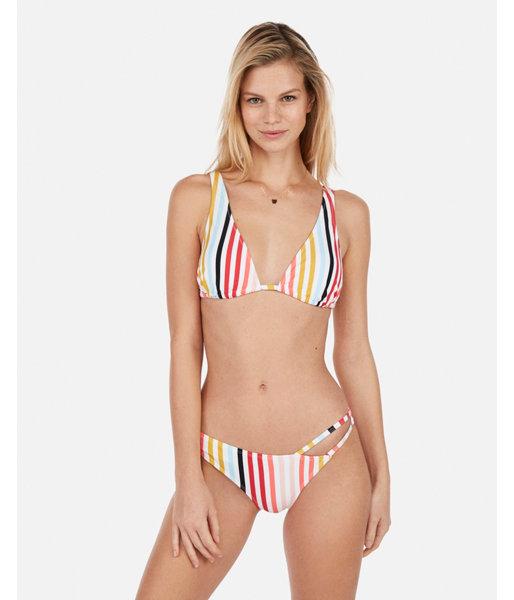 Express Womens Printed Deep V Plunge Tie Back Bikini Top
