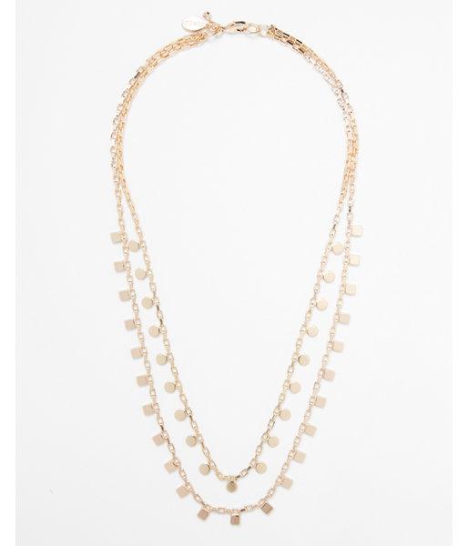 Express Womens Two Row Layered Chain Necklace