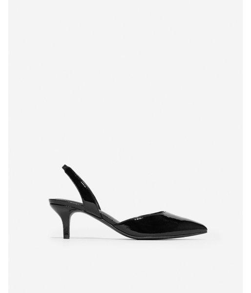 Express Womens Pointed Toe Slingback Kitten Heels