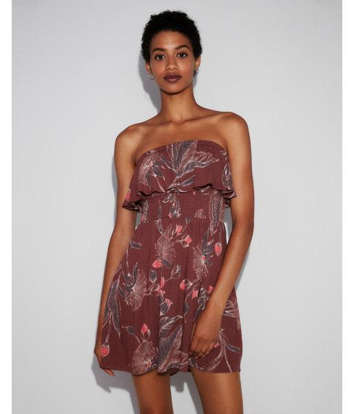 Express Womens Petite Floral Smocked Ruffle Cami Dress