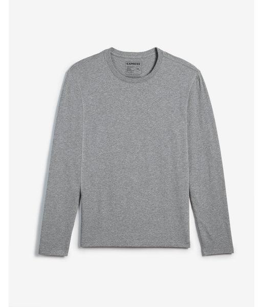 Express Mens Slim Supersoft Long Sleeve Crew Neck Tee