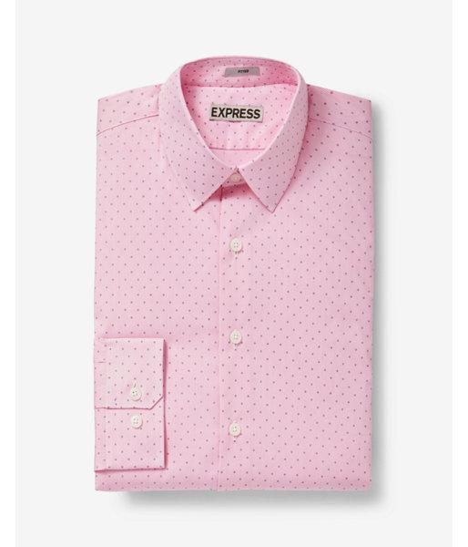 Express Mens Fitted Micro Dot Print Dress