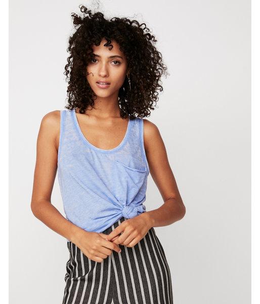 Express Womens Express One Eleven Burnout Easy Pocket Tank
