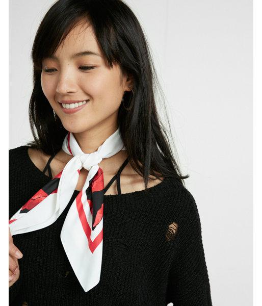 Express Womens Lip Print Square Neckerchief