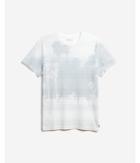 Express Mens Stripe Palm Tree Crew Neck Graphic Tee