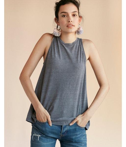 Express Womens High Neck Trapeze Hem Tank