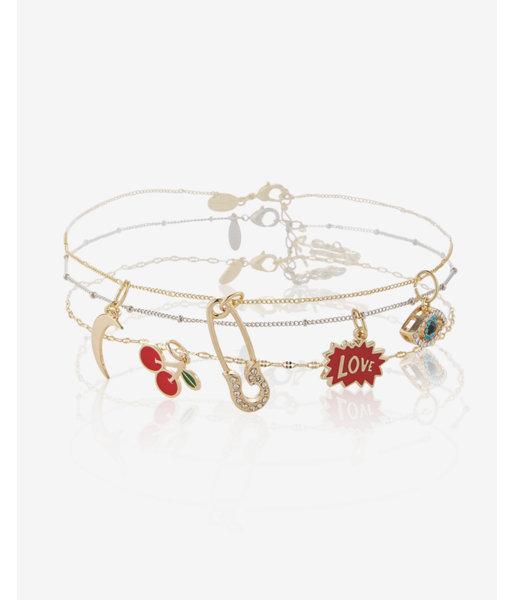 Express Womens Build Your Own Cherry And Love Charm Choker Necklace