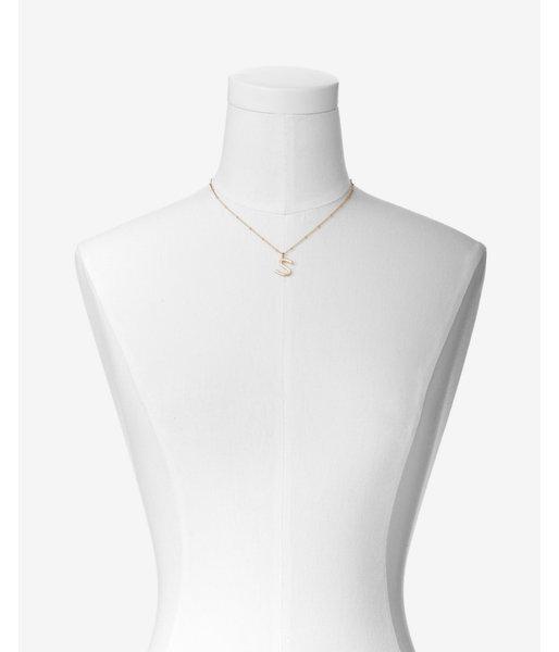Express Womens Sideways S Initial Pendant Necklace