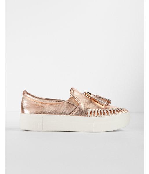 Express Womens J Slides Tassel Leather