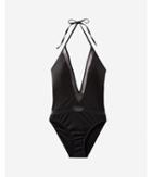 Express Womens Mesh Deep V-neck One-piece