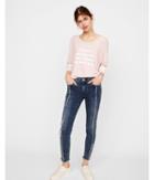 Express Womens Wine Aisle Varsity Stripe Dolman Tee