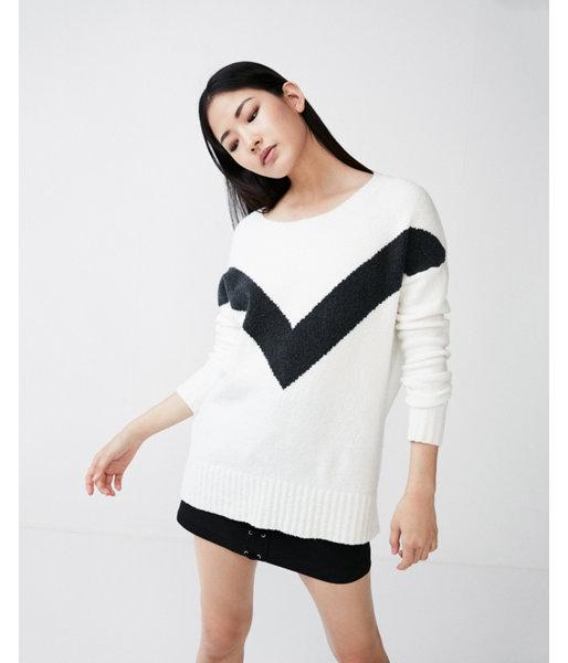Express Womens Petite Oversized Chevron Hi-lo Tunic