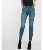 Express Eco-friendly Mid Rise Frayed Stretch Ankle Jean