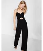 Express Womens Solid Cut-out Jumpsuit