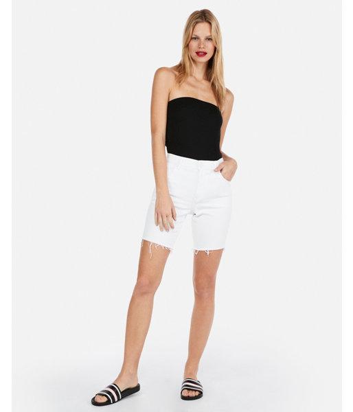 Express Womens High Waisted Destroyed Bermuda