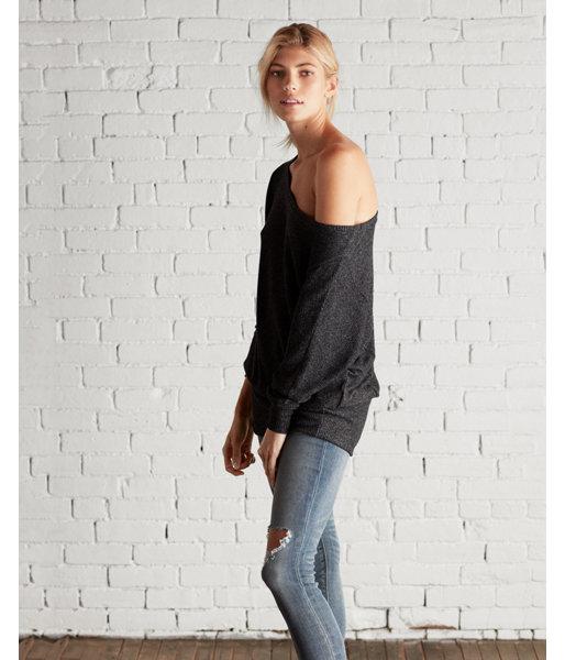 Express Plush Jersey Ribbed Dolman Tunic