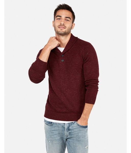 Express Mens Button Shawl Neck