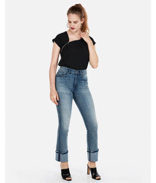 Express Womens Zip Neck Gramercy Tee
