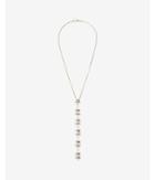 Express Womens Crystal Flower Y Necklace