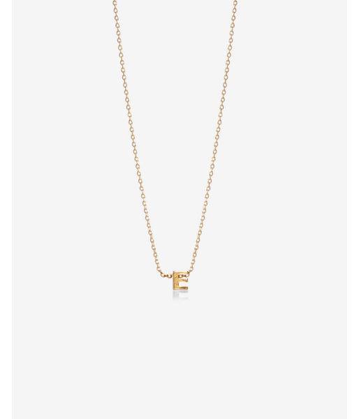 Express Womens Gold Mini E Initial Necklace