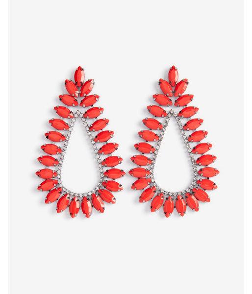 Express Womens Navette Stone Teardrop Earrings