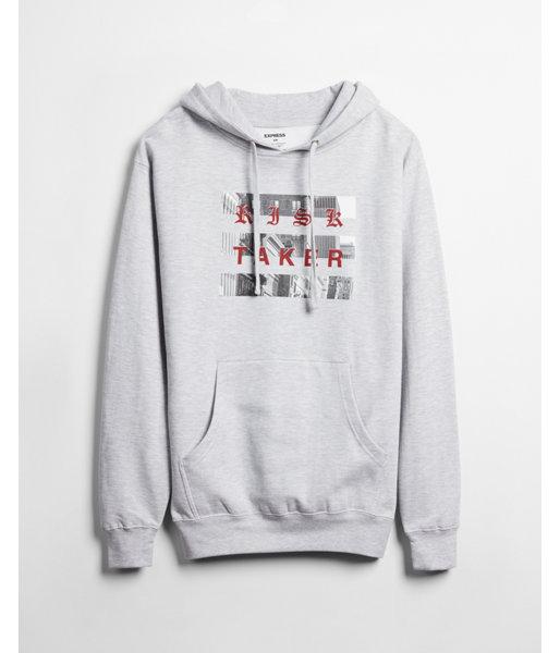 Express Mens Risk Taker Graphic Fleece Hoodie