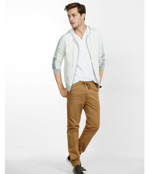 Express Mens Plaited Zip Front Hoodie
