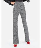Express Womens Super High Waisted Jacquard Stretch Flare Pant