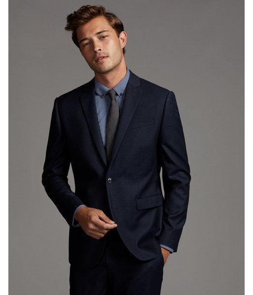 Express Mens Slim Navy Stripe Wool Blend