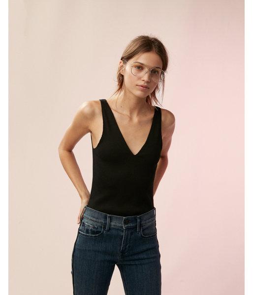 Express Womens Fitted Ribbed V-neck Tank