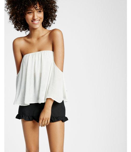 Express Womens Smocked Bandeau Off The