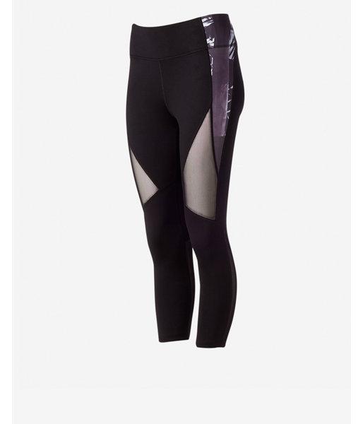 Express Womens Exp Core Palm Print Pieced Mesh Cropped