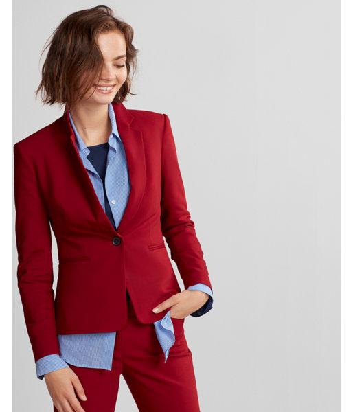 Express Womens Notch Collar One Button Blazer