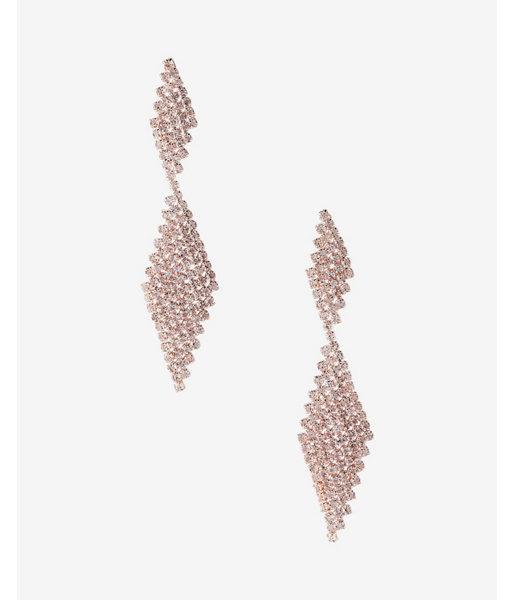Express Womens Rhinestone Post Back Drop Earrings