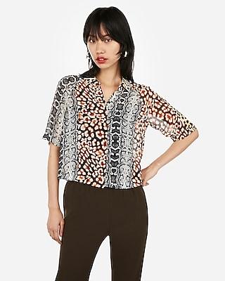 Express Womens Animal Print Cropped