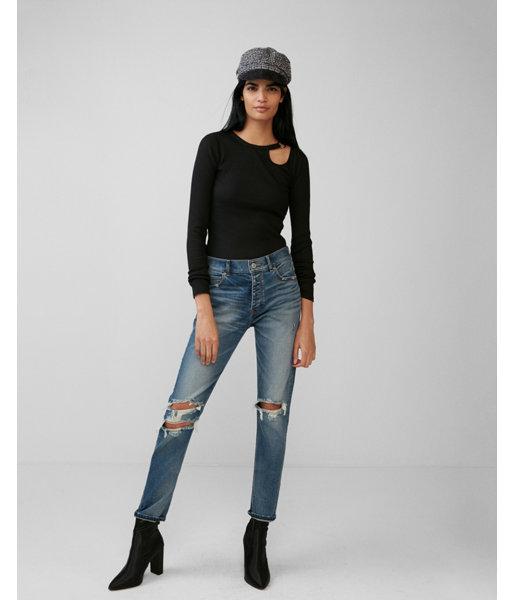Express Womens O-ring Cut-out Tee