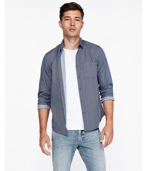 Express Mens Classic Soft Wash Checkered Button-down