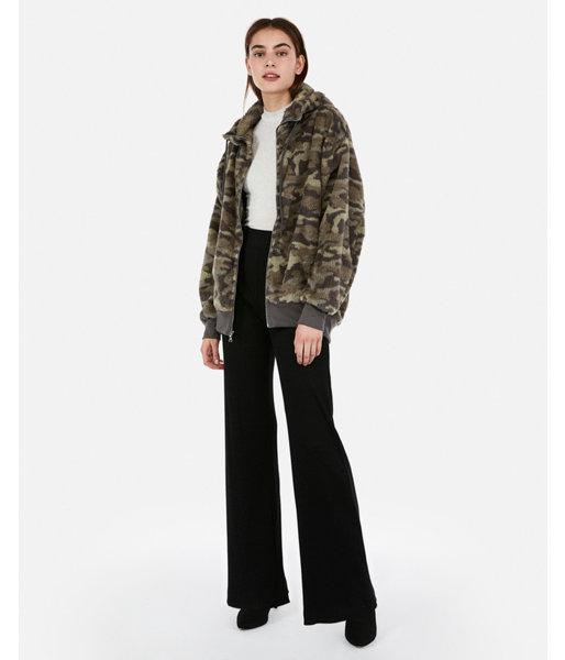 Express Womens Express Womens Express One Eleven Camo Fleece Full Zip Oversized Hooded