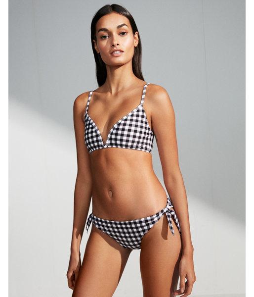 Express Womens Low Rise Print Side Tie Bikini Bottoms