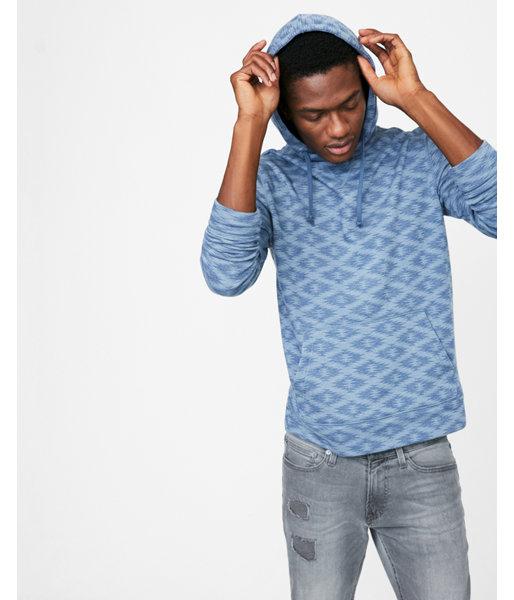 Express Mens Ikat Vintage Fleece Popover Hoodie