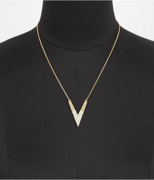 Express Womens Pave Arrow Point Necklace